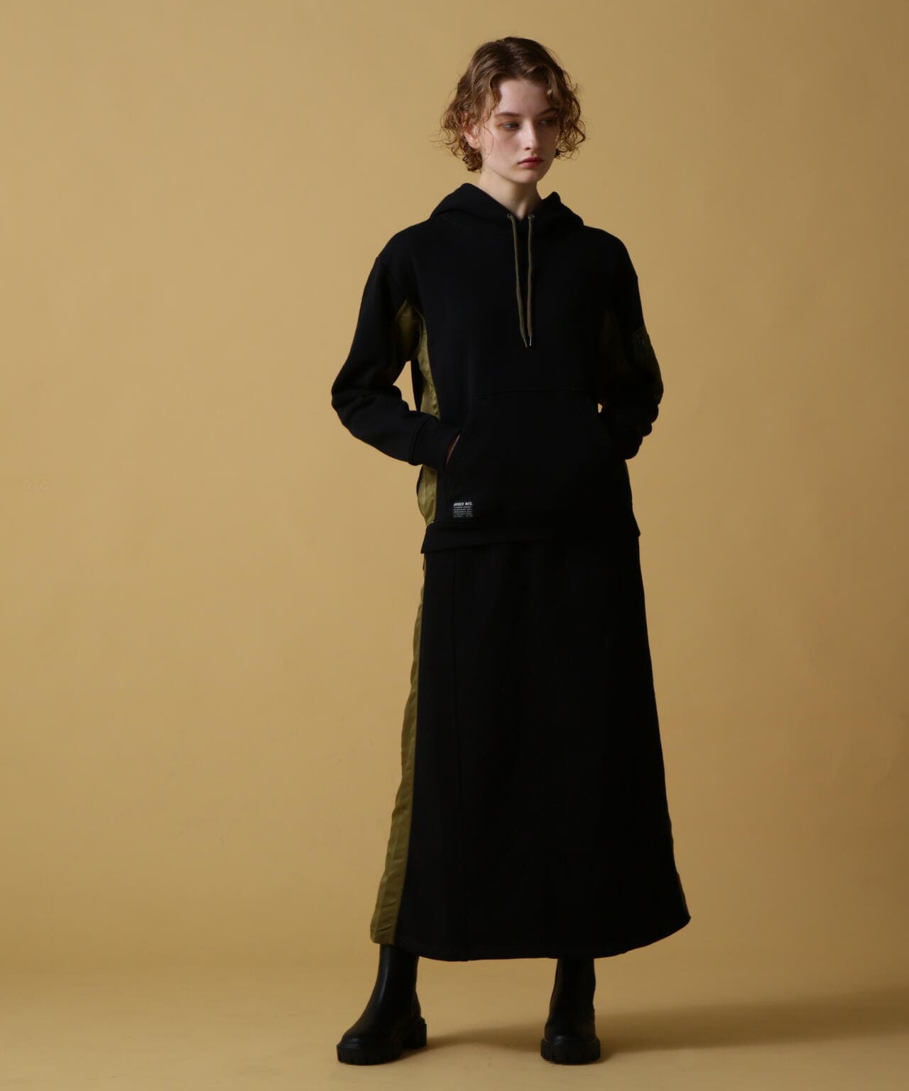 《&DEPOT限定》衛衣拼接長裙/ SWEAT COMBI LONG SKIRT