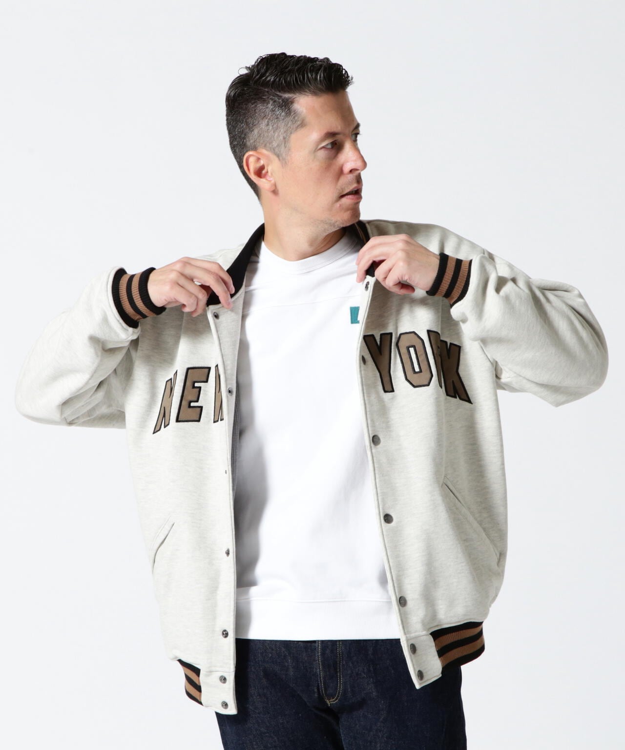 【&DEPOT限定】SWEAT STADIUM JACKET 'AVIREX NYC' / 棉質體育場夾克 'AVIREX NYC' / スウェット スタジアム ジャケット