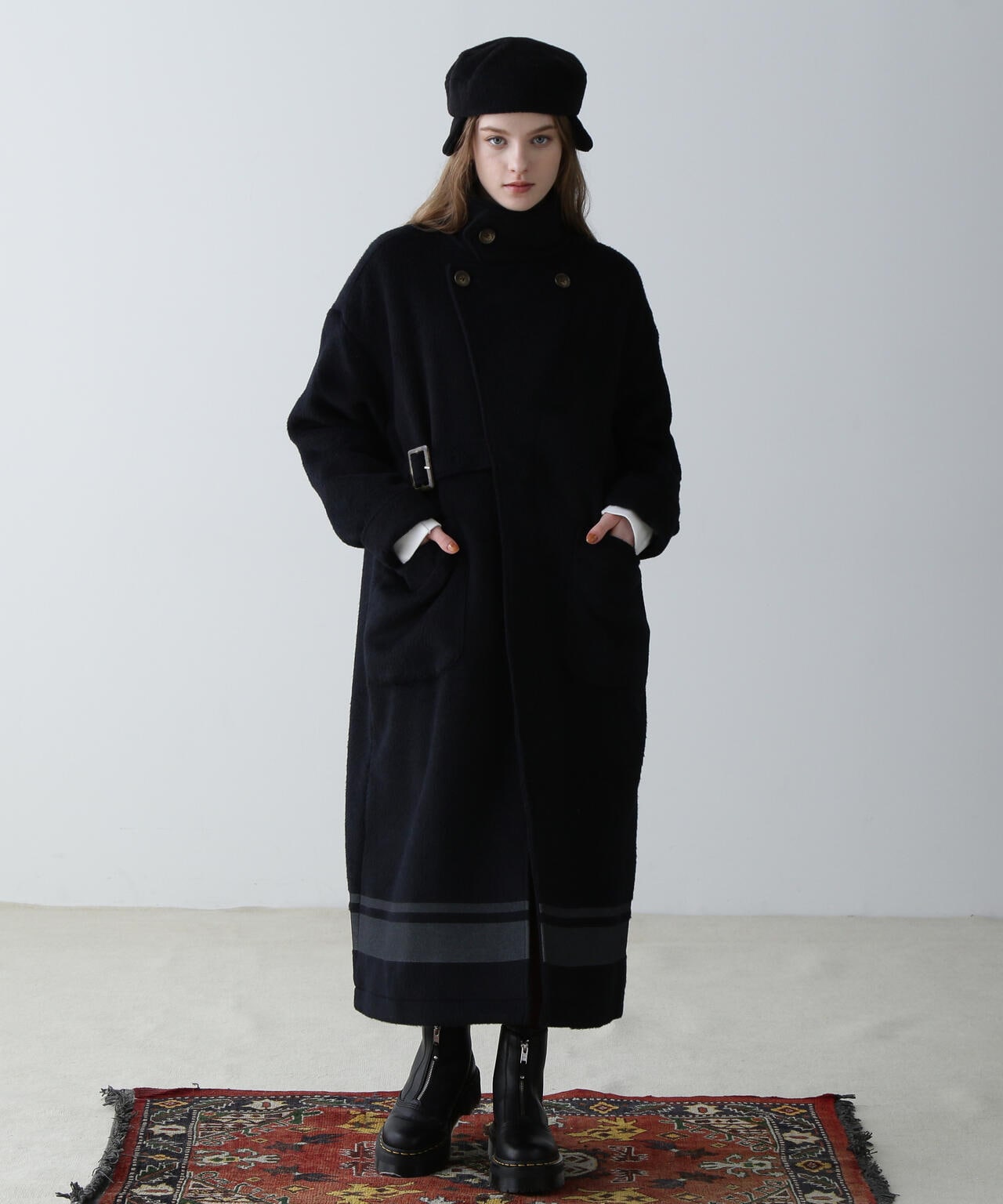SLIVER KNIT LONG COAT/銀色針織長款大衣