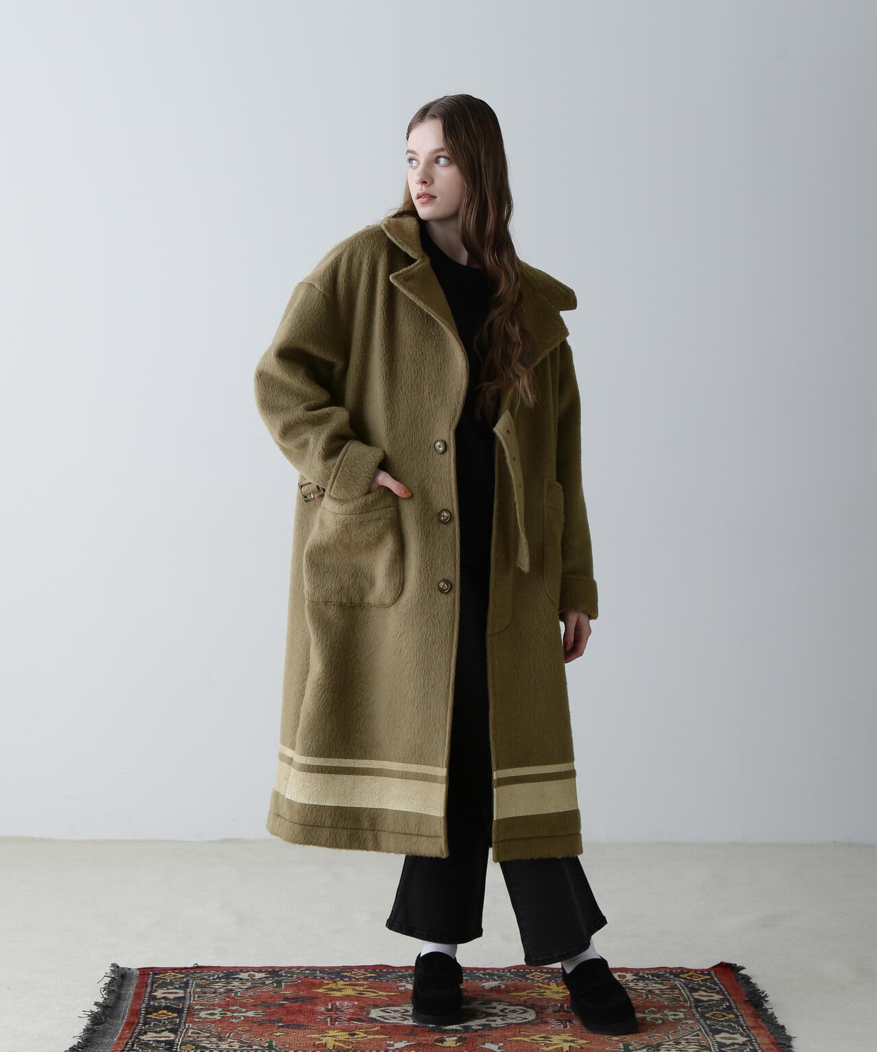 SLIVER KNIT LONG COAT/銀色針織長款大衣