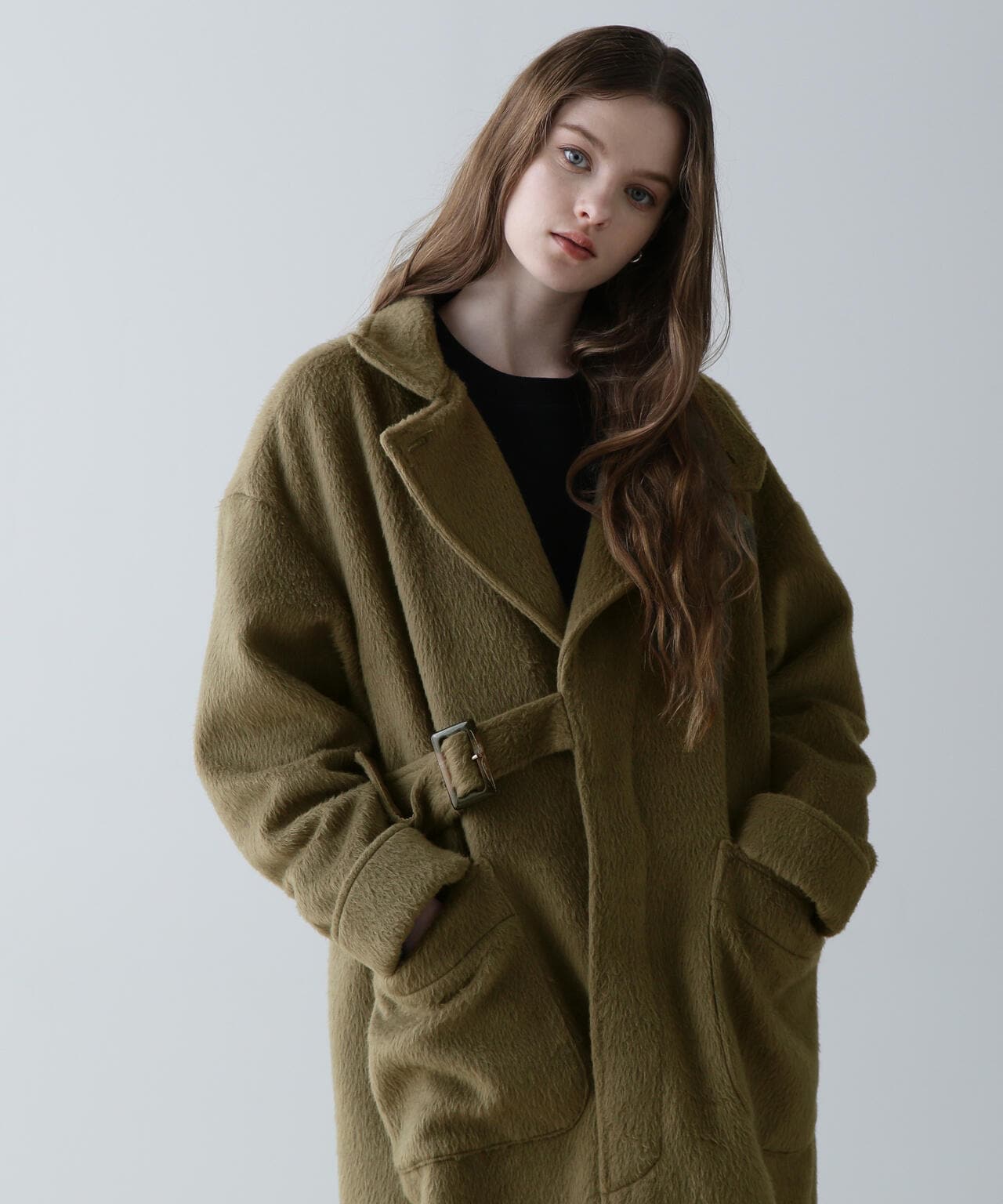 SLIVER KNIT LONG COAT/銀色針織長款大衣