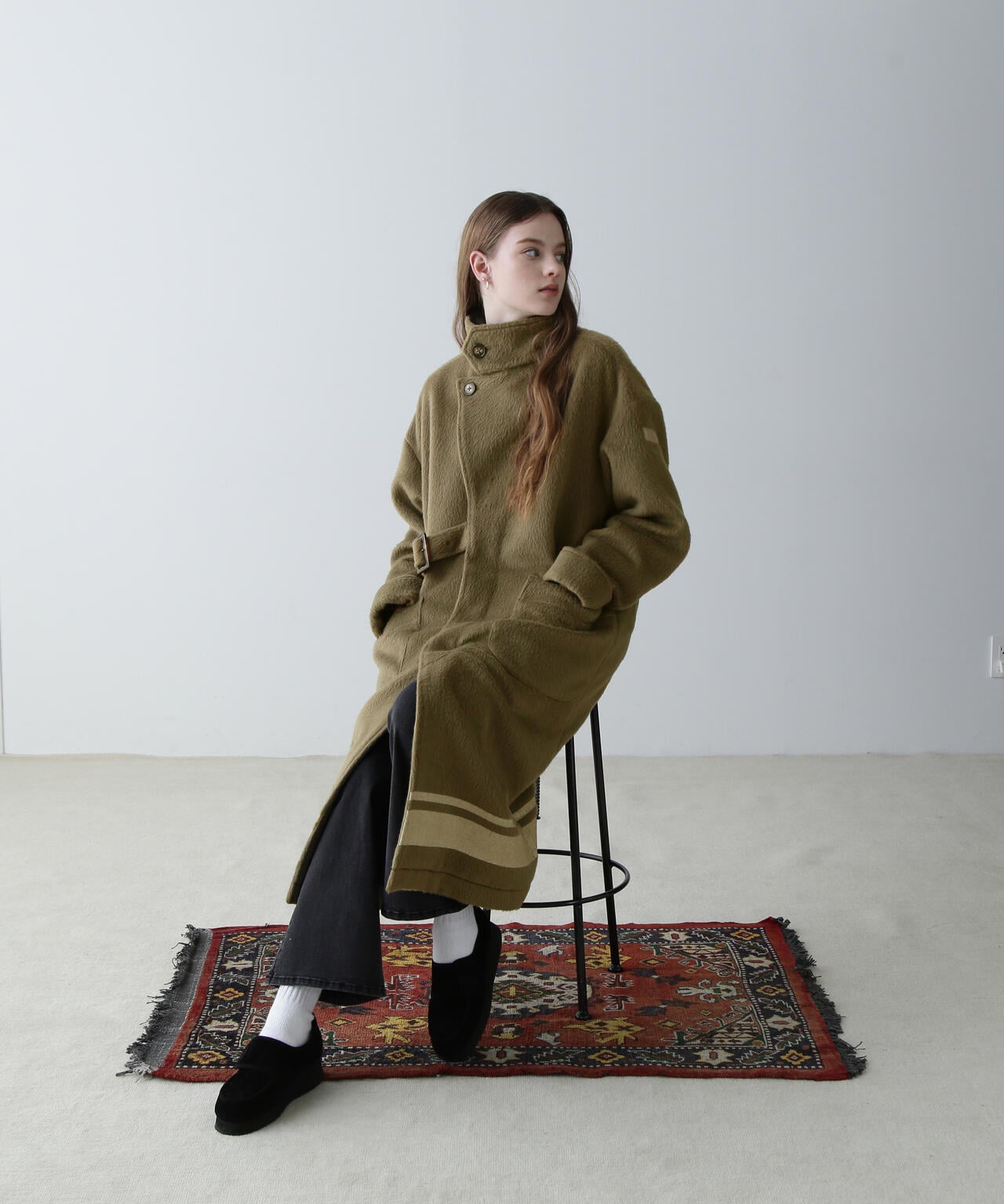 SLIVER KNIT LONG COAT/銀色針織長款大衣