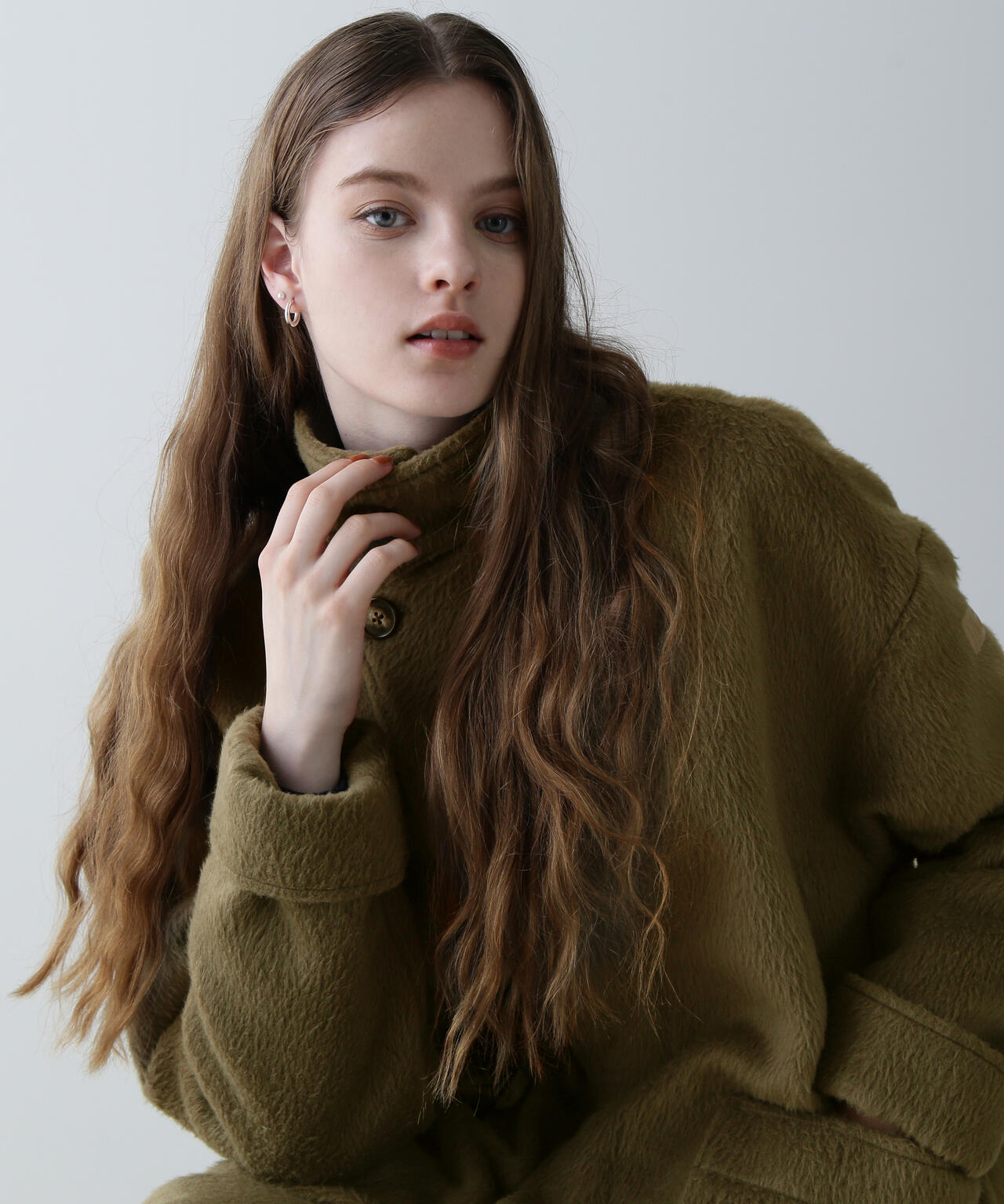 SLIVER KNIT LONG COAT/銀色針織長款大衣