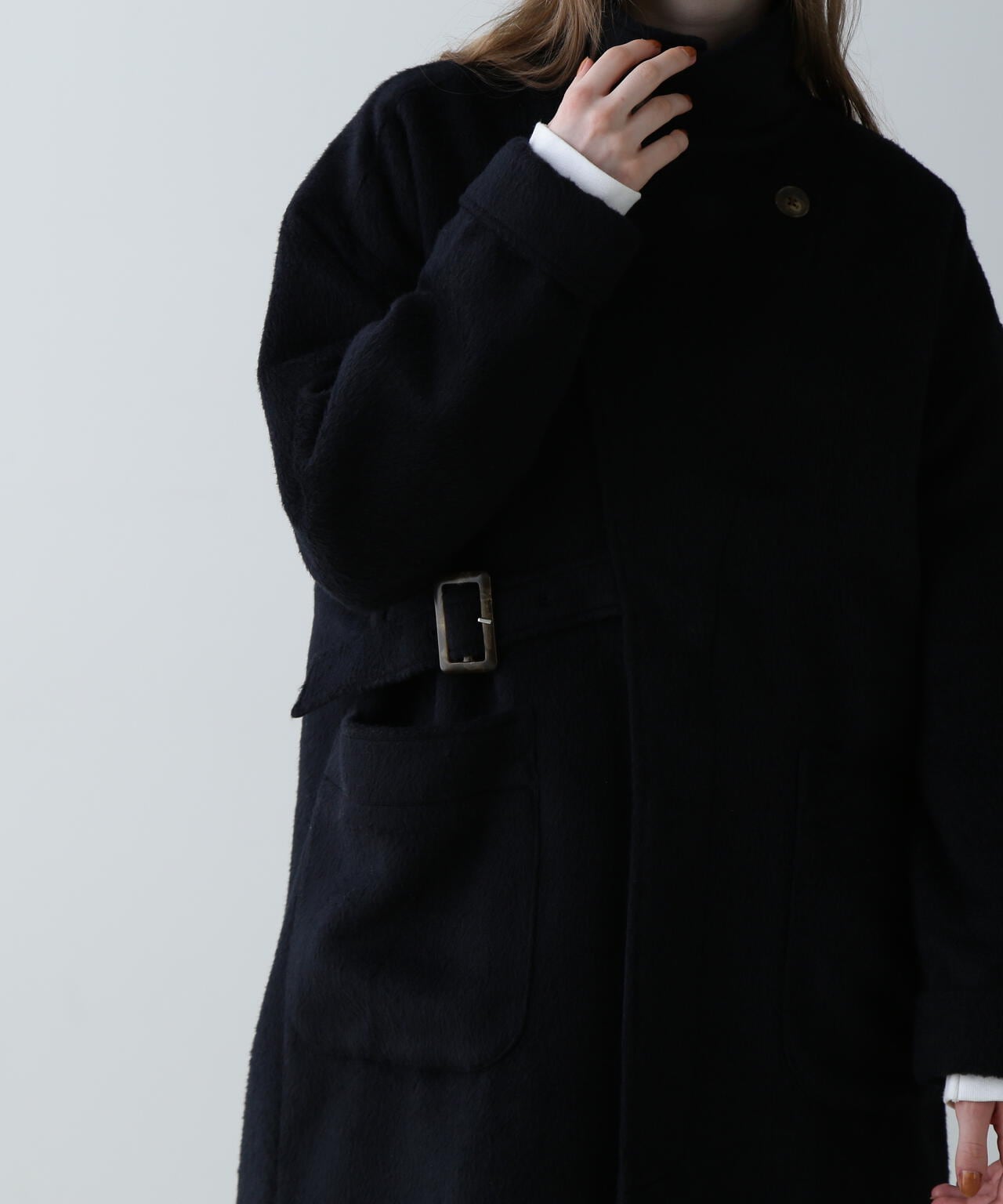 SLIVER KNIT LONG COAT/銀色針織長款大衣