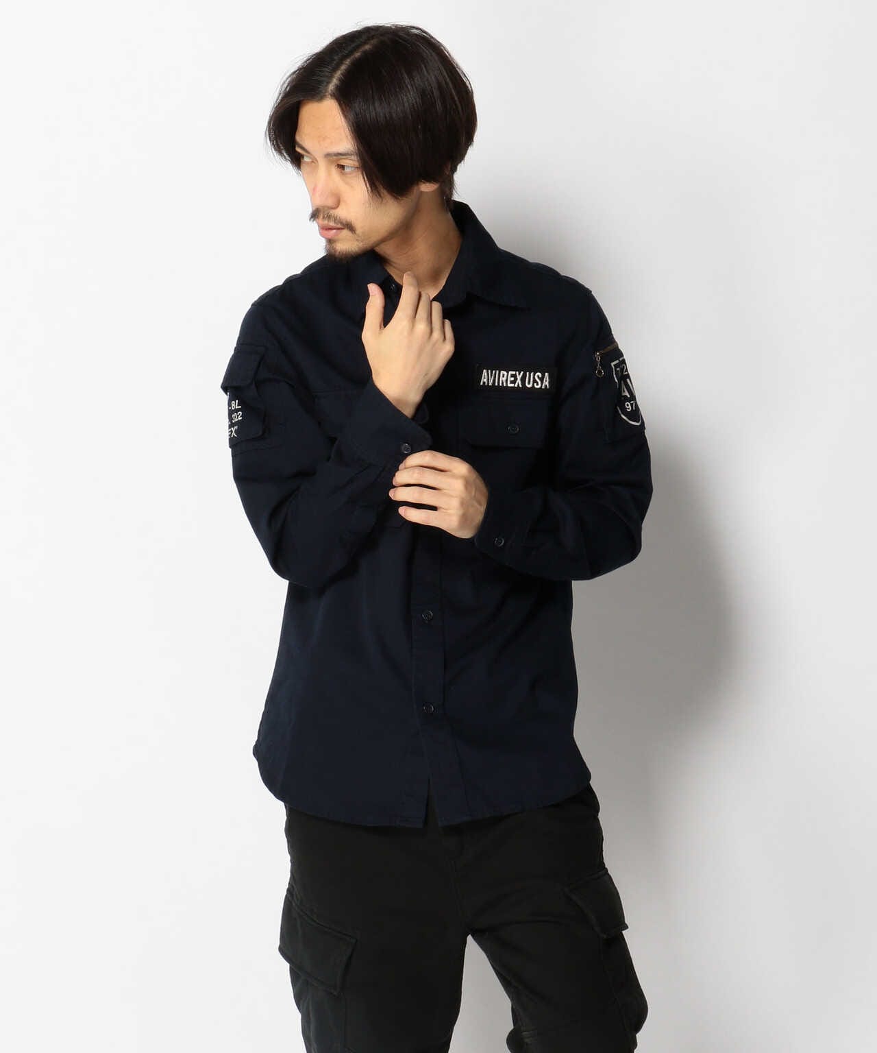 AVIREX/阿維雷克斯/FATIGUE KHAKI SHIRT/長袖迷彩卡其色襯衫
