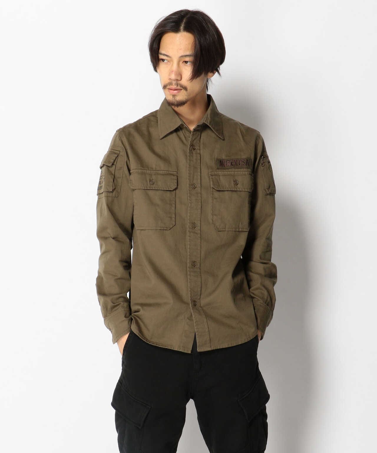 AVIREX/阿維雷克斯/FATIGUE KHAKI SHIRT/長袖迷彩卡其色襯衫