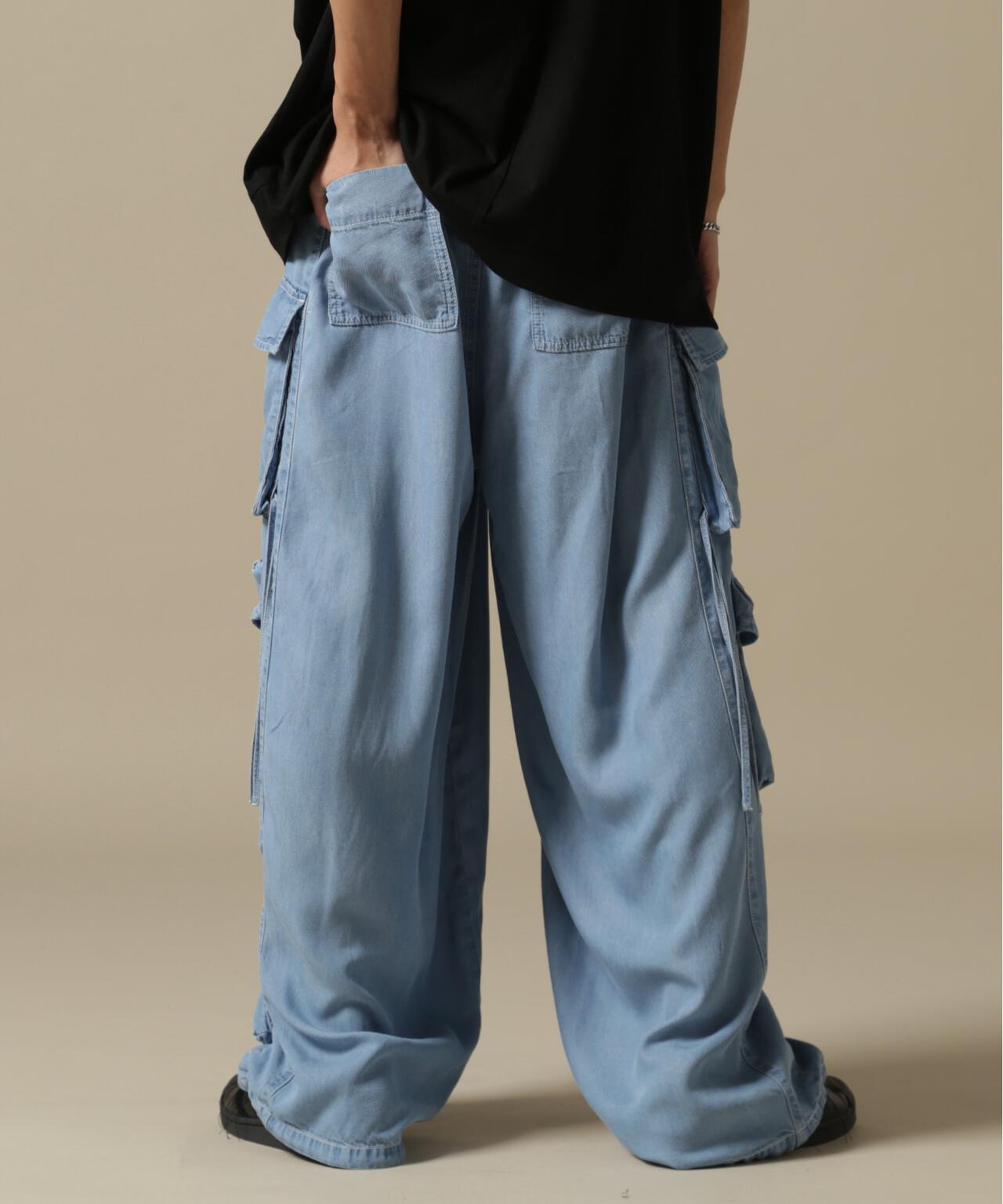 DankeSchon/PREMIUM RELUX DENIM ICEWASH CARGOPANTS