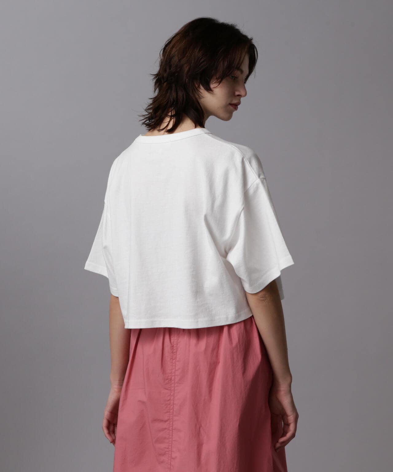 HEM LOGO PRINT T-SHIRT/拼接標誌印花T恤