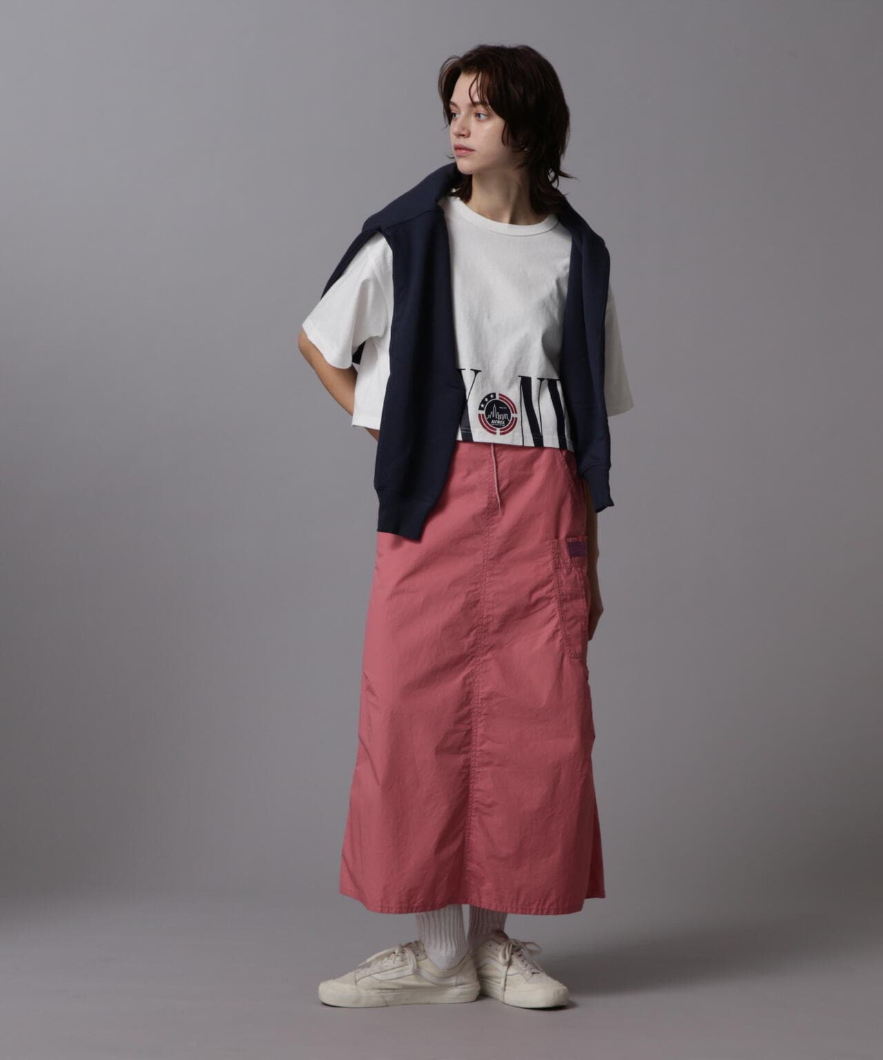 HEM LOGO PRINT T-SHIRT/拼接標誌印花T恤