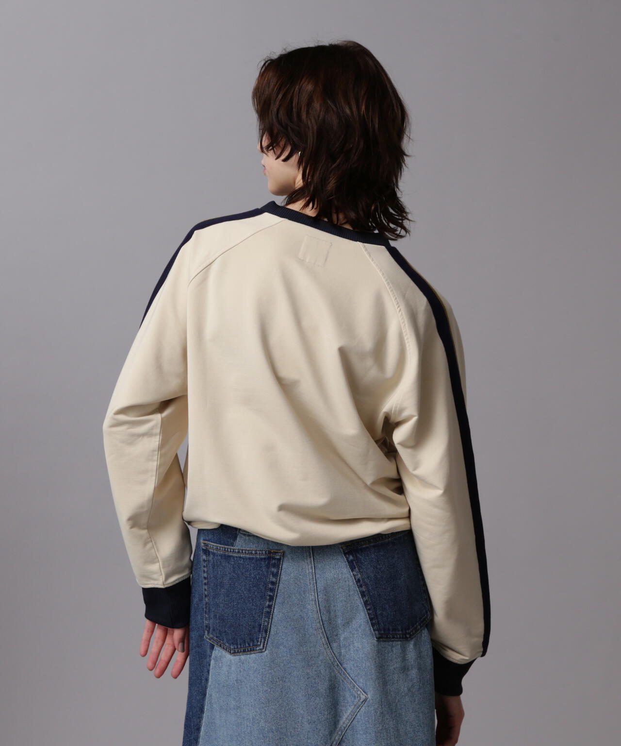 《&DEPOT限定》TRACK PULL OVER TOPS/運動風拉鍊套頭衫