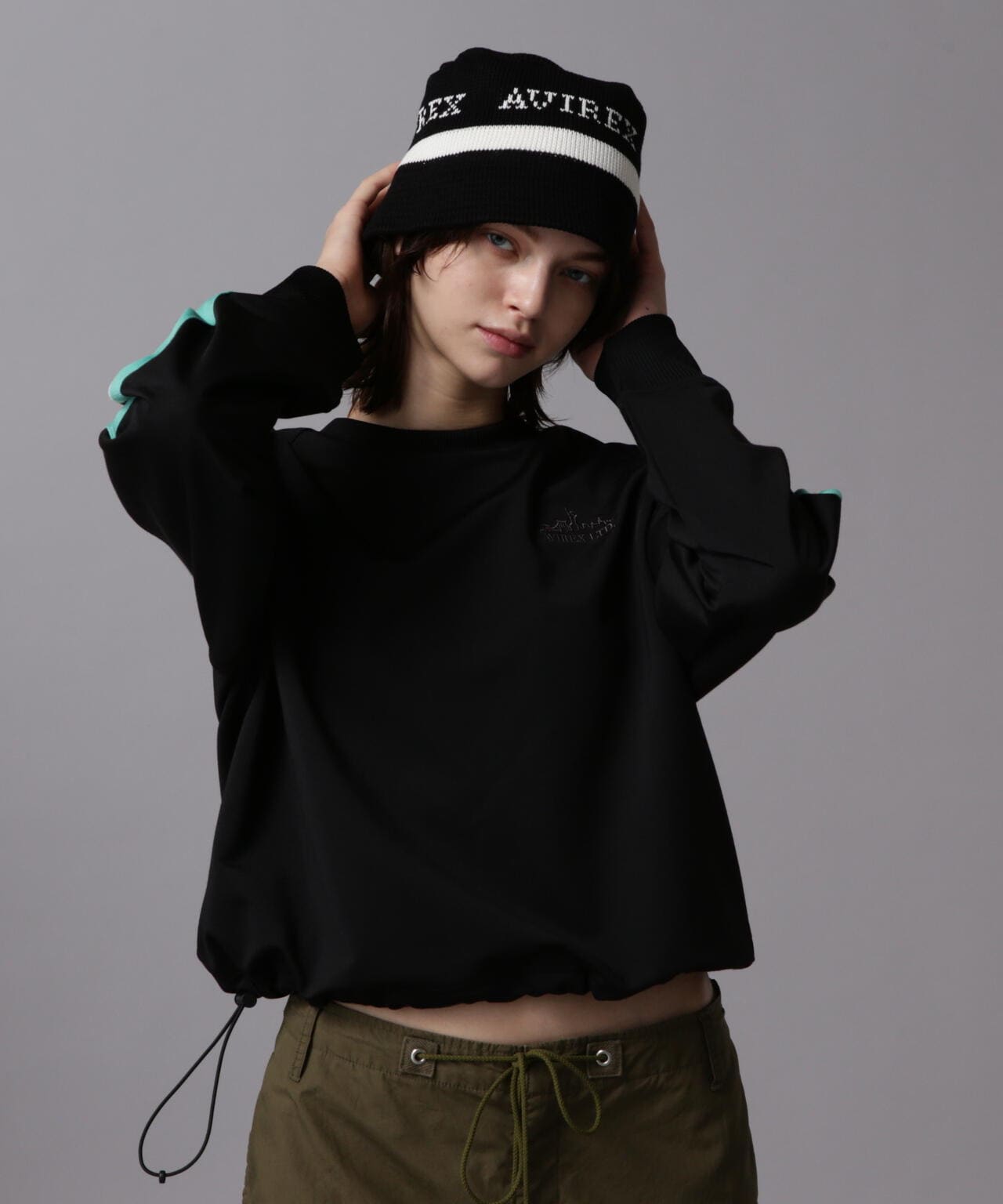 《&DEPOT限定》TRACK PULL OVER TOPS/運動風拉鍊套頭衫