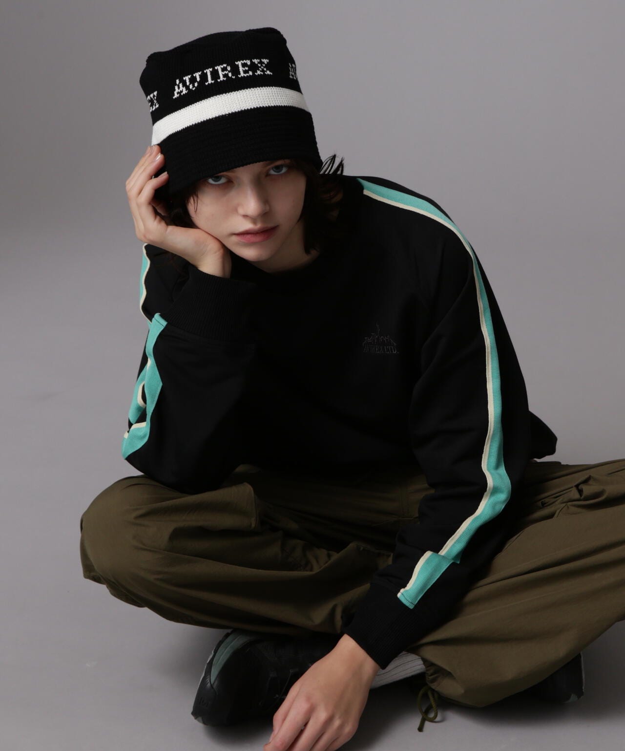 《&DEPOT限定》TRACK PULL OVER TOPS/運動風拉鍊套頭衫