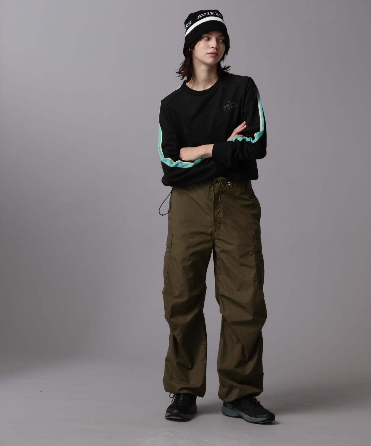 《&DEPOT限定》TRACK PULL OVER TOPS/運動風拉鍊套頭衫