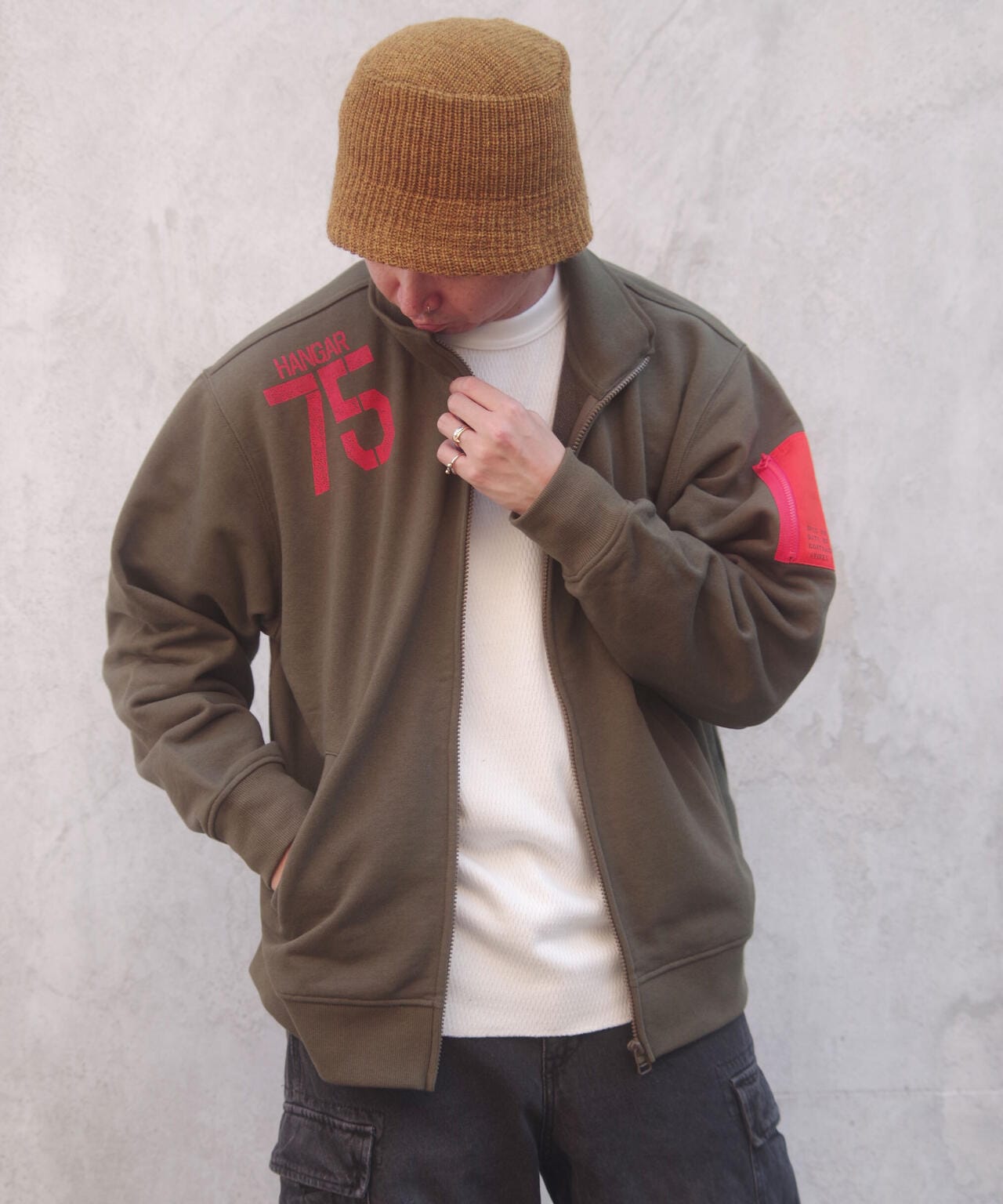 《&DEPOT限定》REMODEL DESIGN STAND ZIP SWEAT/改造設計立領拉鍊衛衣