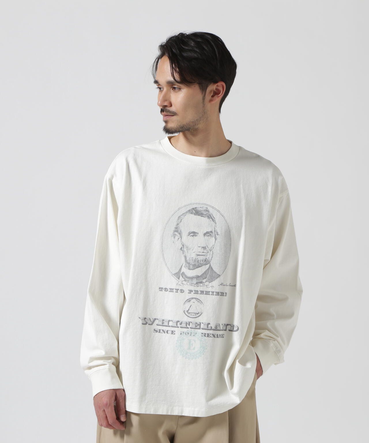 WHITELAND/白色土地/ABRAHAM 長袖T恤/圖案長T