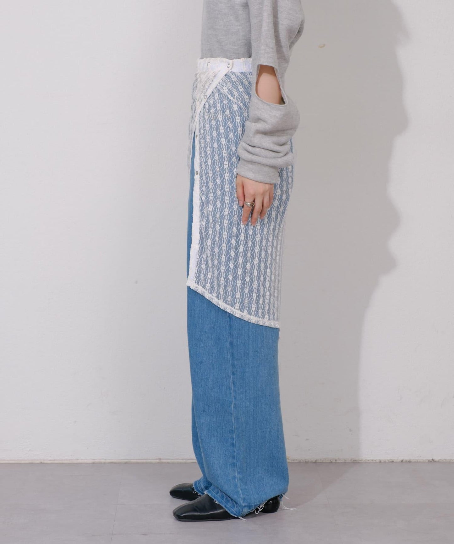【4色展開】蕾絲裙裹裙