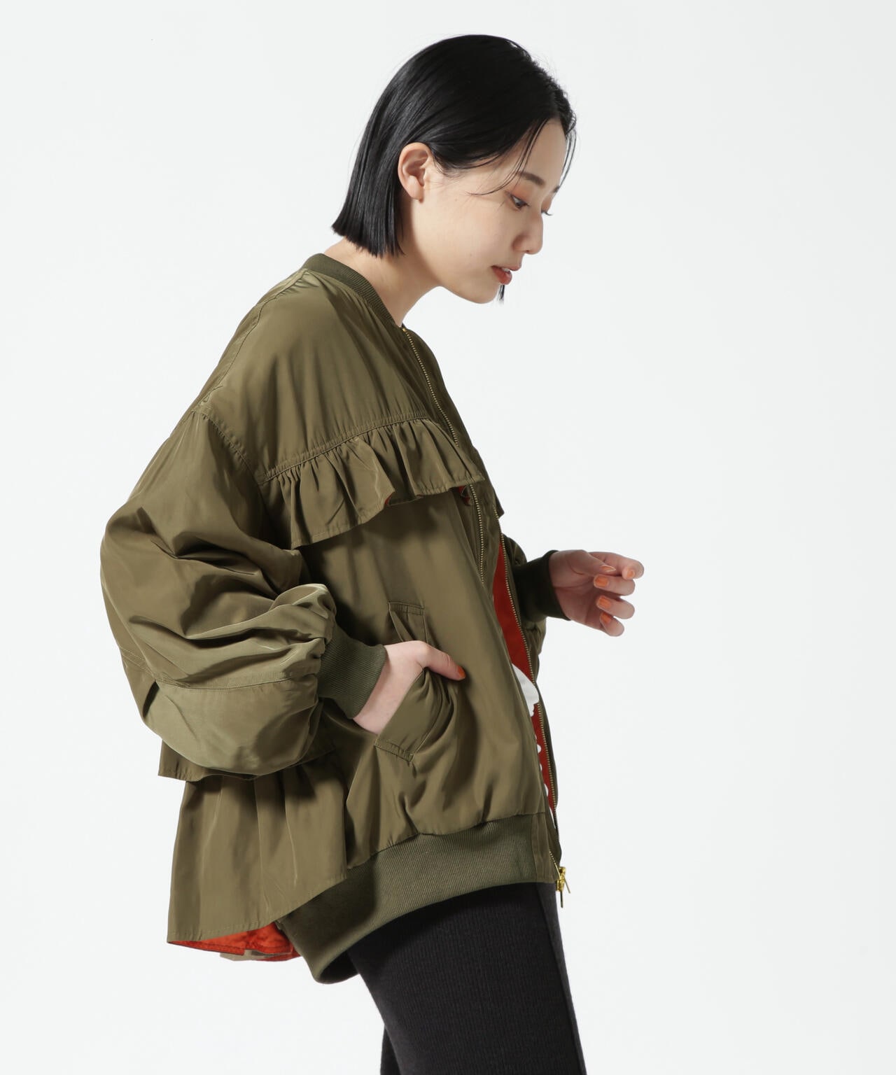 Risley(リズレー) 背部荷葉邊MA-1