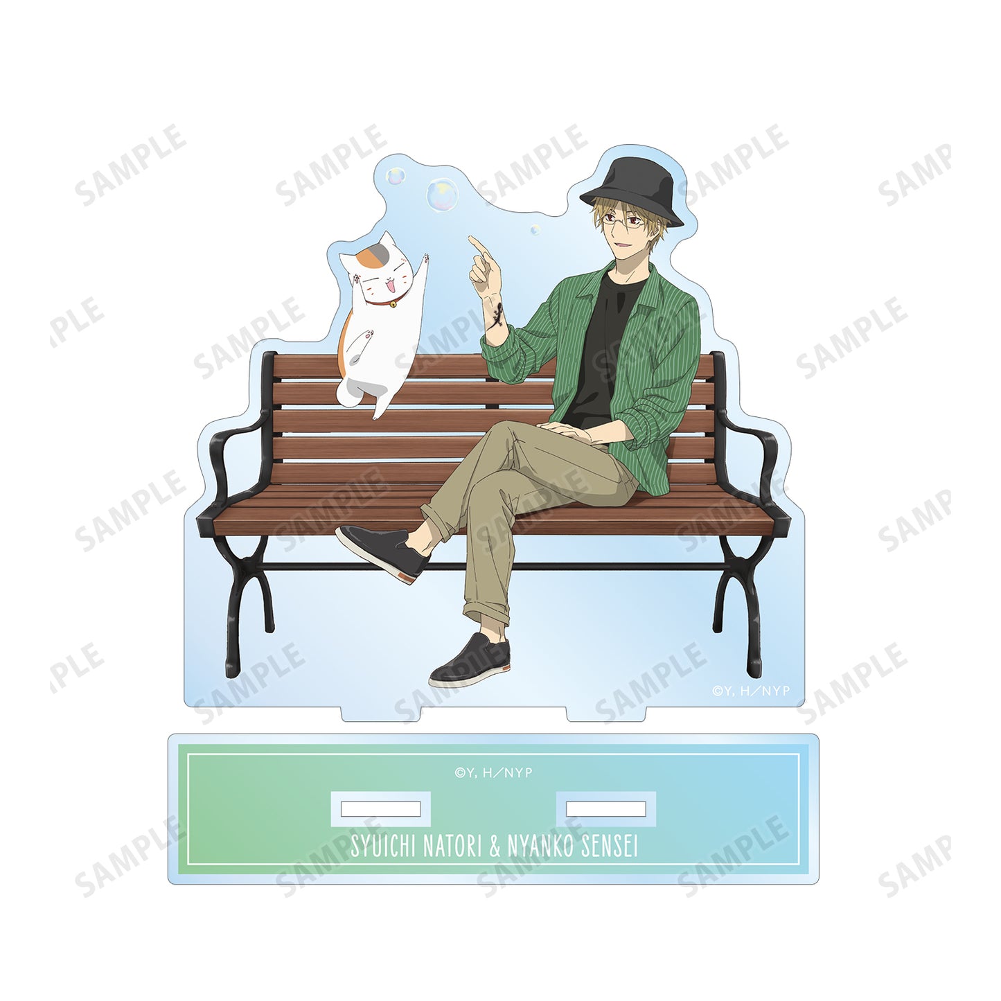《夏目友人帳》描繪插圖 名取週一&貓老師 泡泡玩偶版 大號亞克力立牌