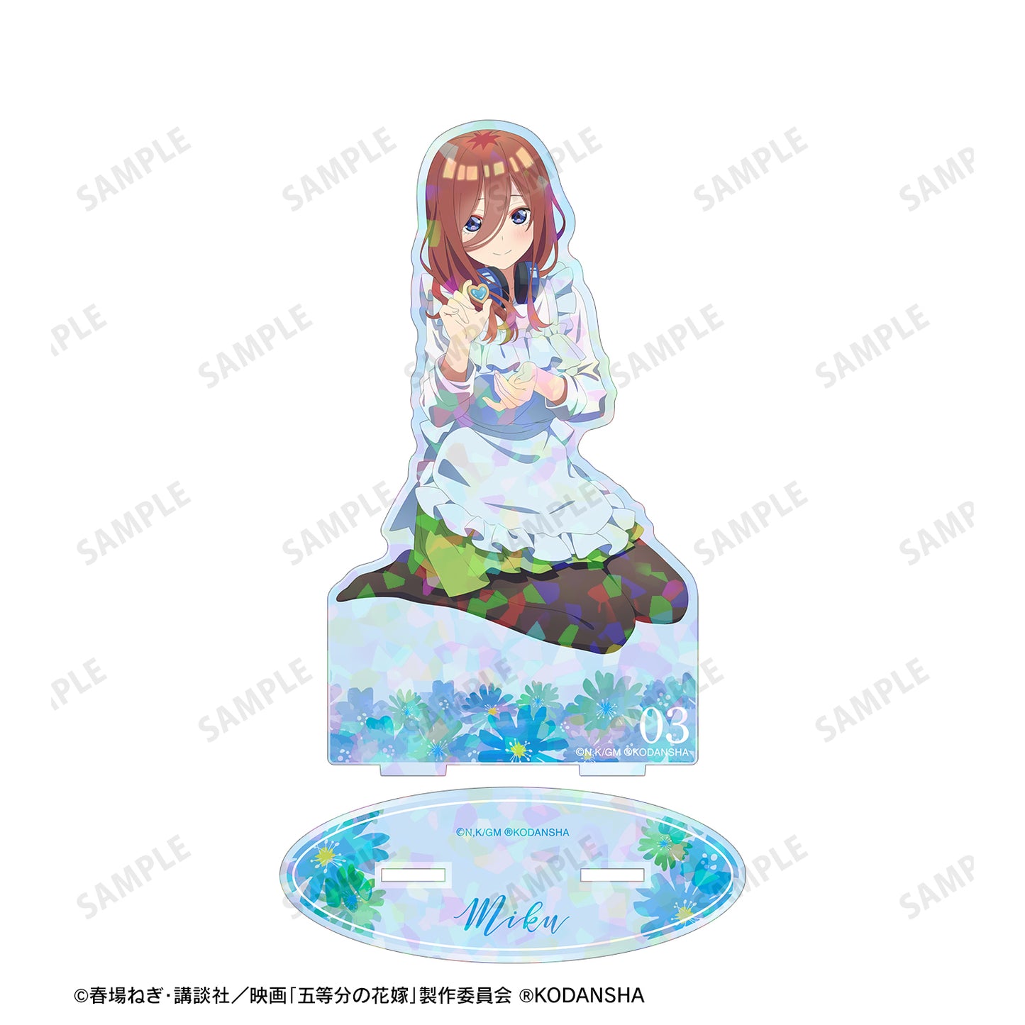 電影 《五等分的新娘》_描繪新插圖 中野三玖 制服圍裙版 hologram大亞克力支架