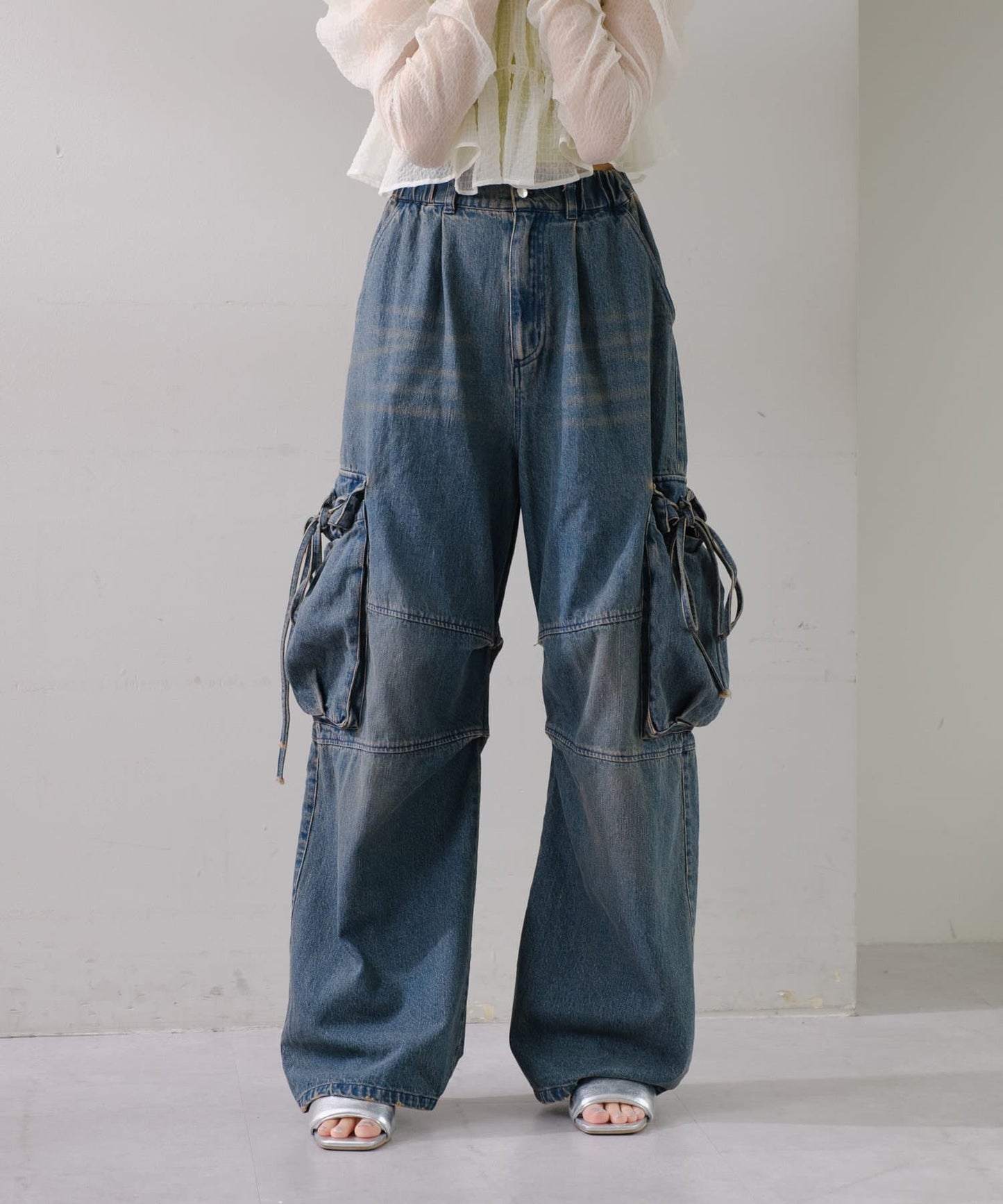 【2尺碼展開】軍裝牛仔褲