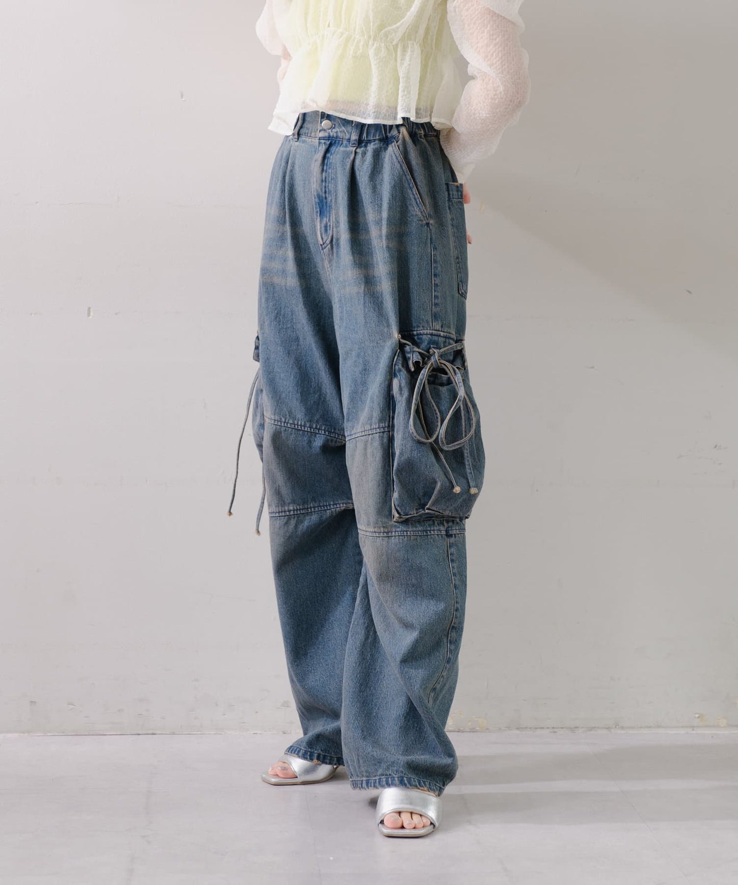 【2尺碼展開】軍裝牛仔褲