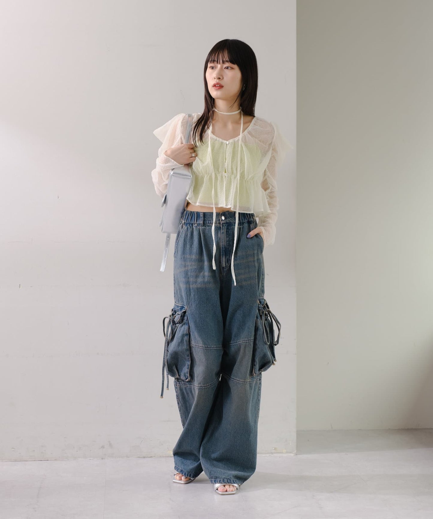 【2尺碼展開】軍裝牛仔褲