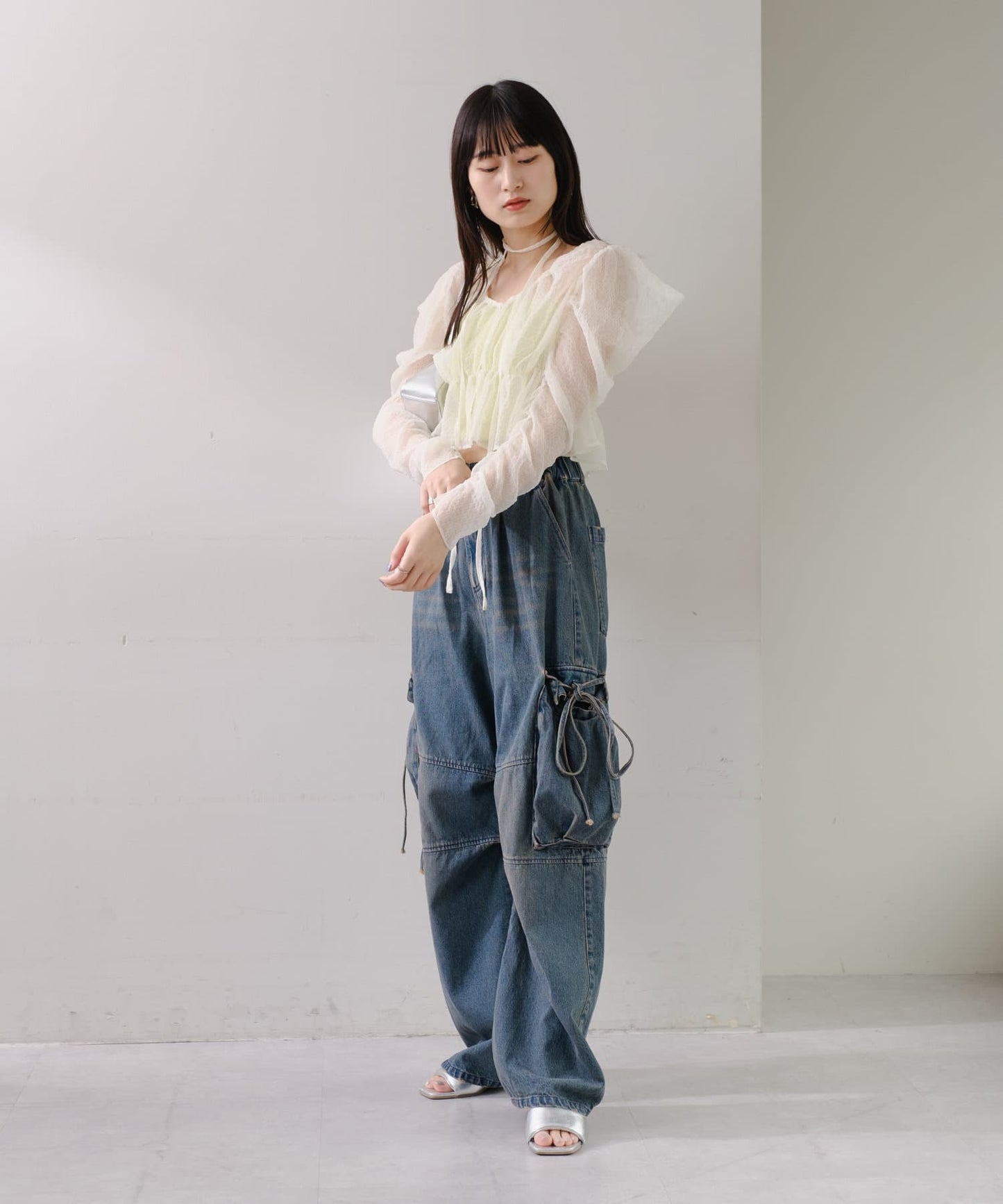 【2尺碼展開】軍裝牛仔褲