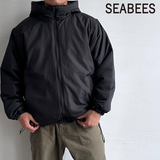 Padded full zip hoodie パデッドフルジップフーディ 中綿 パーカ ドローコード (2523-SB55)