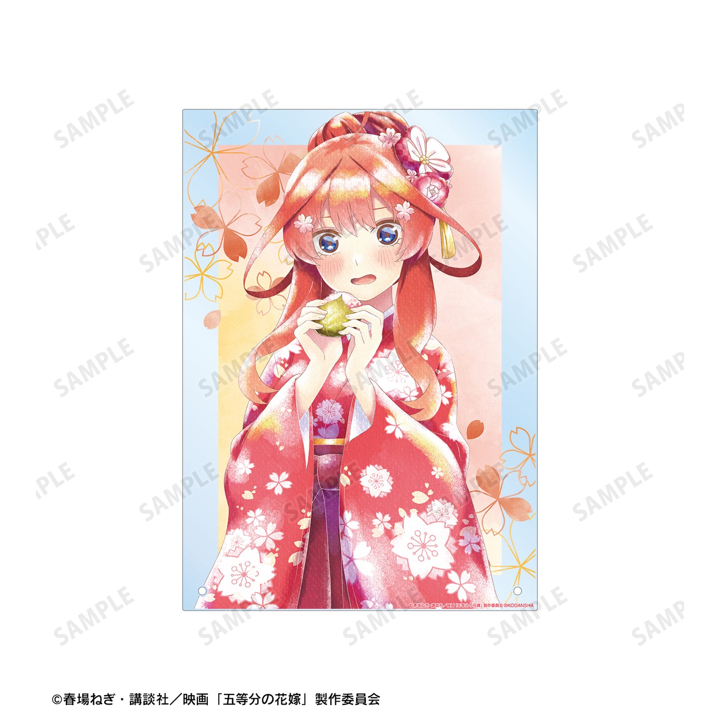 電影 《五等分的新娘》_描繪新作插圖 中野五月 櫻花和裝版 Ani-Art 水藍標籤 A4 亞克力面板