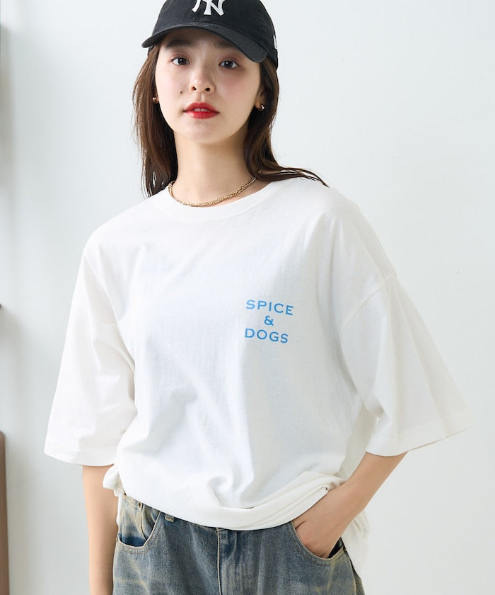 "SPICE&DOGS 8dogs" 動物印花T恤