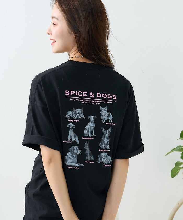 "SPICE&DOGS 8dogs" 動物印花T恤