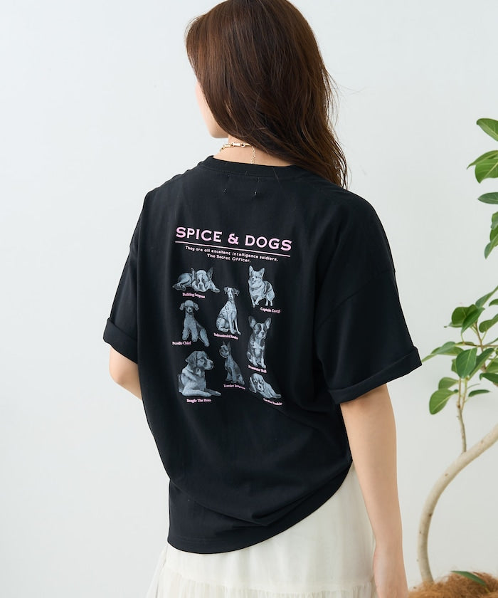 "SPICE&DOGS 8dogs" 動物印花T恤