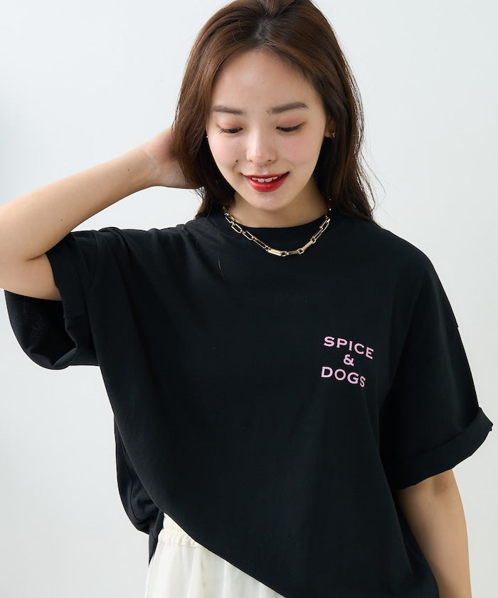 "SPICE&DOGS 8dogs" 動物印花T恤