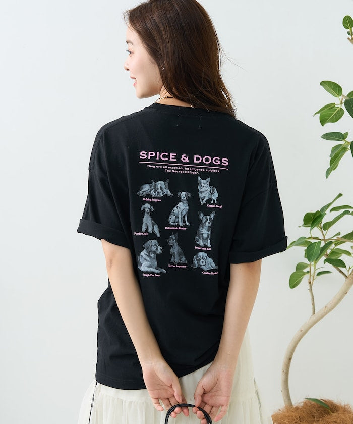 "SPICE&DOGS 8dogs" 動物印花T恤