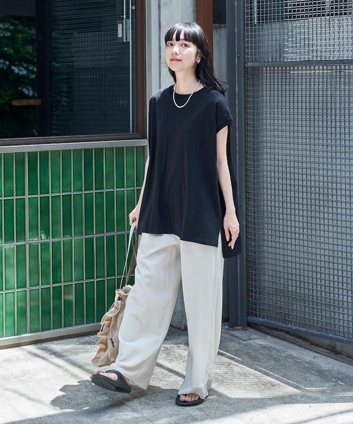 法式寬鬆袖長款上衣