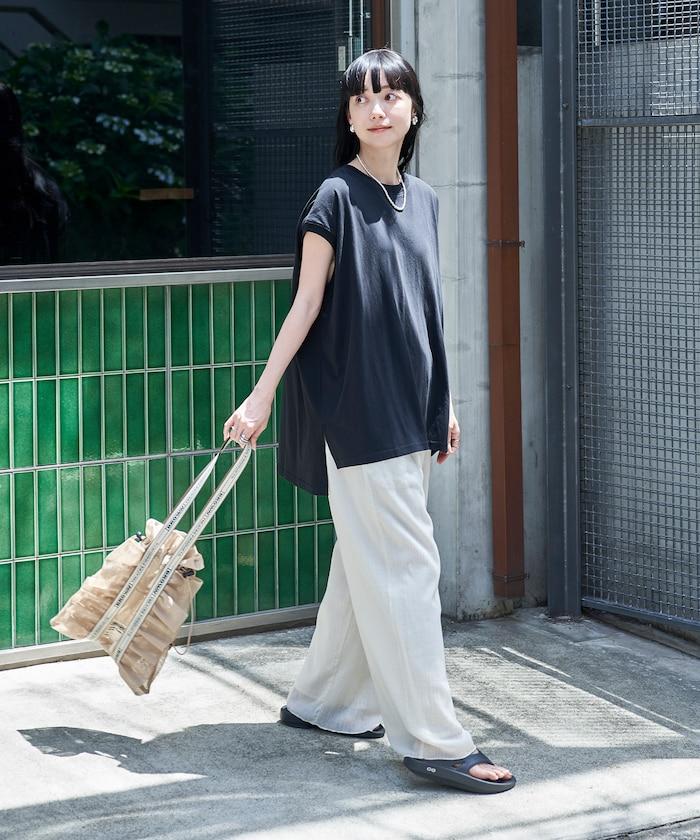 法式寬鬆袖長款上衣