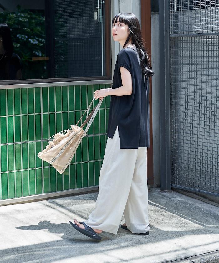 法式寬鬆袖長款上衣