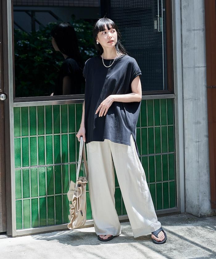 法式寬鬆袖長款上衣