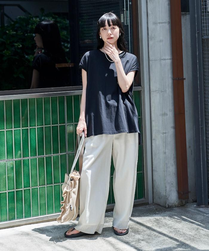 法式寬鬆袖長款上衣