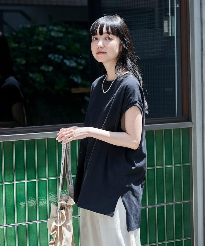 法式寬鬆袖長款上衣