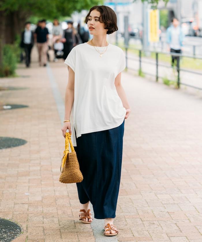 法式寬鬆袖長款上衣