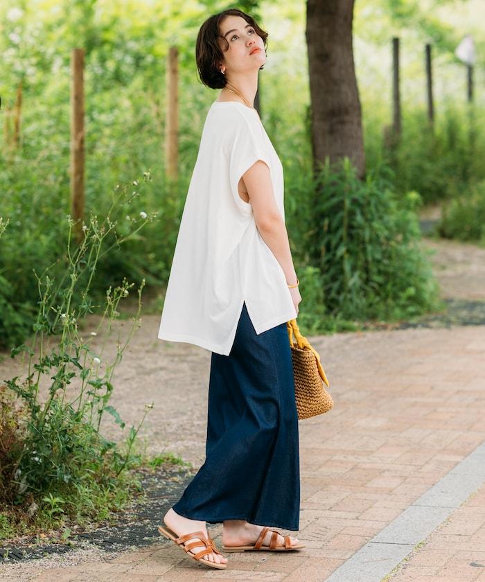 法式寬鬆袖長款上衣