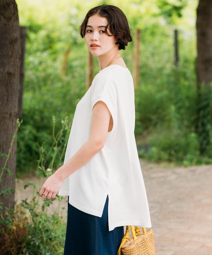 法式寬鬆袖長款上衣