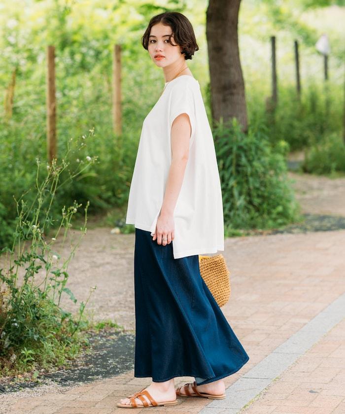 法式寬鬆袖長款上衣