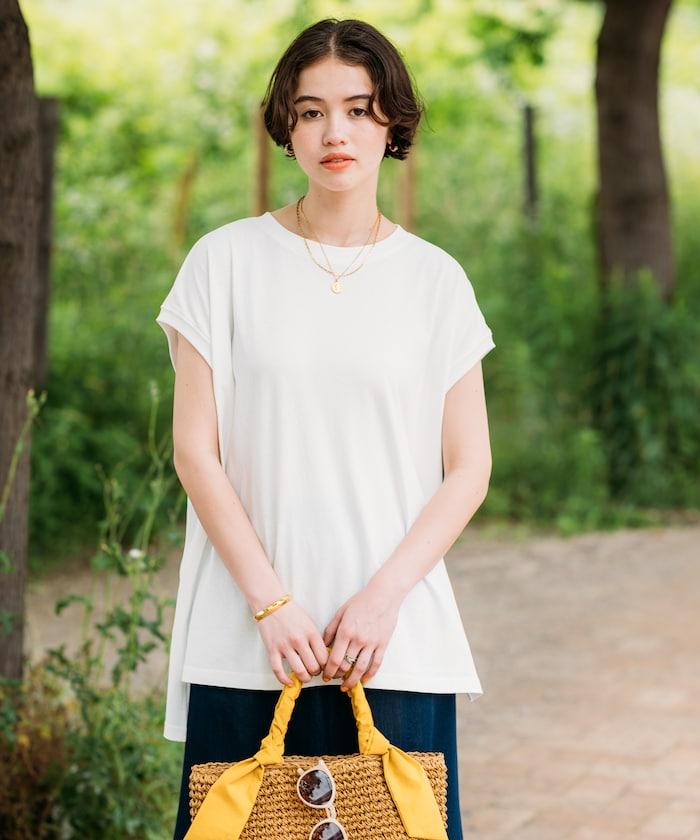 法式寬鬆袖長款上衣