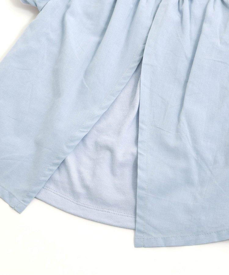 泡泡袖花朵圖案上衣