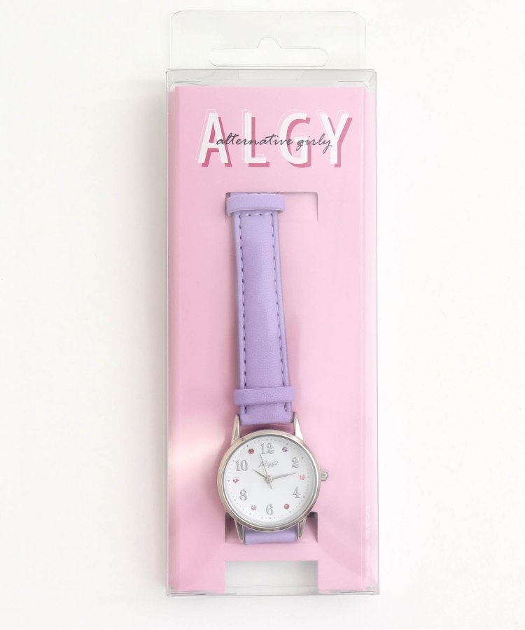 彩色寶石仿皮手錶A