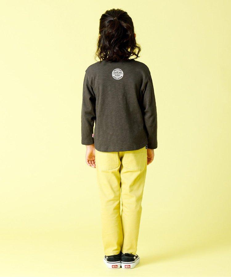 【連衣裙】牛仔口袋印花圓領T恤