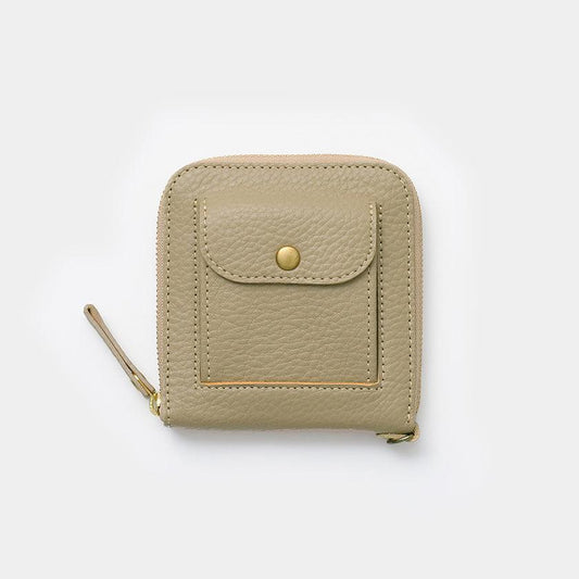 【本革キーケース】SMART MOVE! -type2 | コインポケットタイプ- Mica Beige (雲母の京唐紙) | 革加工 | RAKUKEI