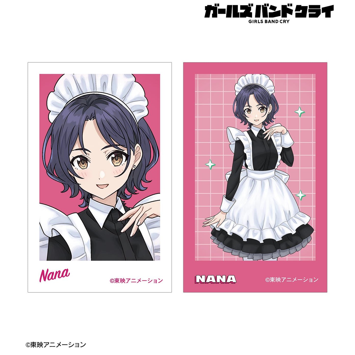《哭泣少女樂隊》_描繪版 娜娜 女僕風款 即時相機風插圖卡2張組合